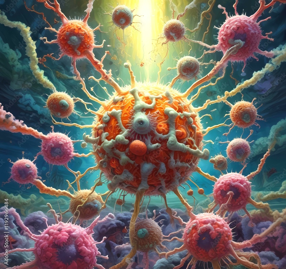 Naklejka premium Illustration of bacteria.