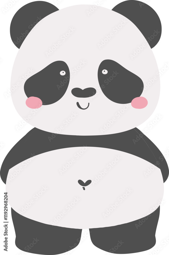 Fototapeta premium Adorable panda cub cartoon animal illustrations clipart