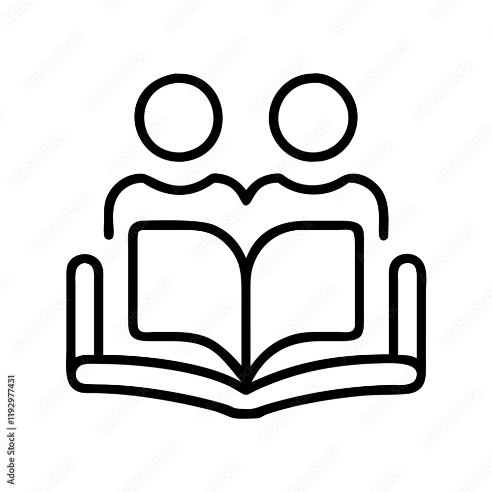 book club icon, book club line art - simple line art of book club, perfect for book club logos and icons and themed design book club icon, book club line art - simple line art of book club, perfect for book club logos and icons and themed design
