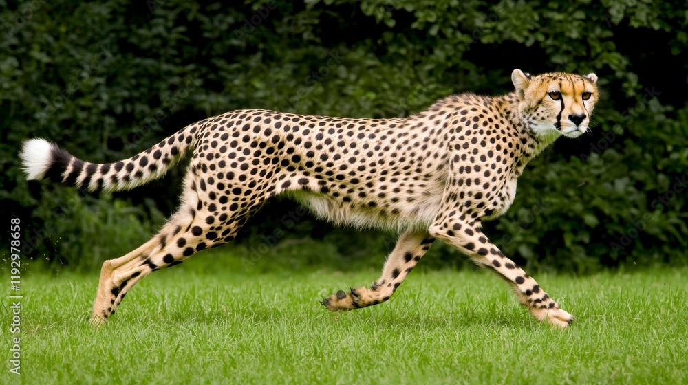 Majestic Cheetah in Motion Across Lush Green Grass, Capturing the Lightning Speed and Grace of This Iconic African Big Cat in Its Natural Habitat Majestic Cheetah in Motion Across Lush Green Grass, Capturing the Lightning Speed and Grace of This Iconic African Big Cat in Its Natural Habitat