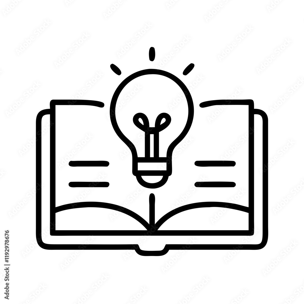 book with a light bulb ideas icon, book with a light bulb ideas line art - simple line art of book with a light bulb ideas, perfect for book with a light bulb ideas logos and icons and themed design book with a light bulb ideas icon, book with a light bulb ideas line art - simple line art of book with a light bulb ideas, perfect for book with a light bulb ideas logos and icons and themed design