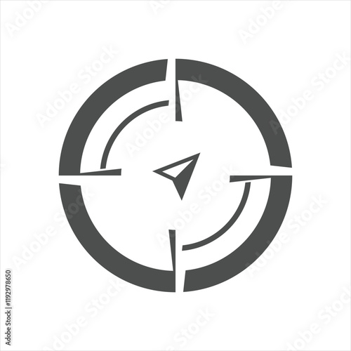 Compass Logo Icon Design, vectorAbstract geometric symbol. Sacred geometry sign with geometric shapes. Isolated on white background. Black linear shapes. Mstic mandala, spiritual design.  photo