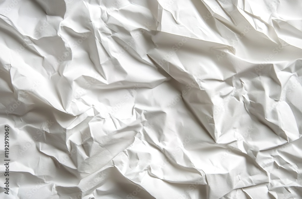 A close-up of crumpled white paper, emphasizing the texture and depth in a monochromatic setting. A close-up of crumpled white paper, emphasizing the texture and depth in a monochromatic setting.