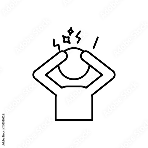 Anxiety icon linear logo isolated