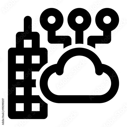 erp cloud, saas, enterprise resource planning outline icon