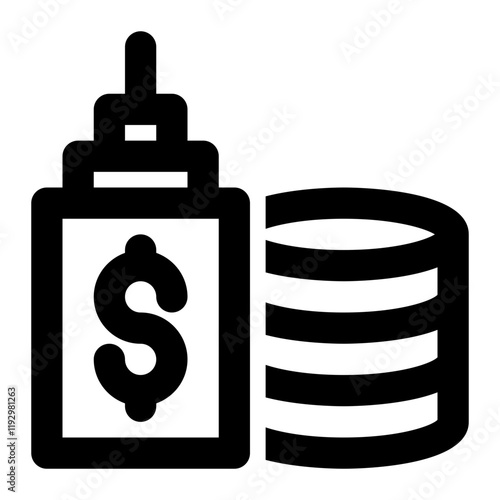 erp database, enterprise database outline icon