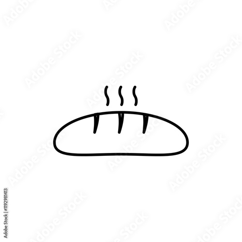 Bread loaf icon linear logo isolated
