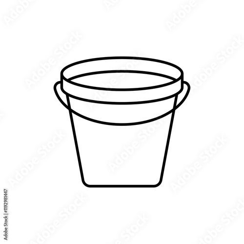 Bucket icon linear logo isolated