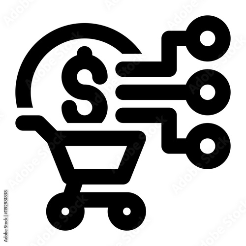 erp sales, digital sales outline icon