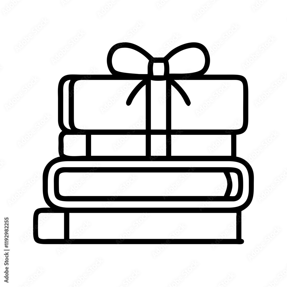 stack of books tied with a ribbon icon stack of books tied with a ribbon icon