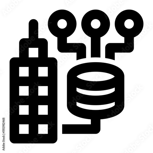 local erp, local based, on premises, erp, enterprise resource planning, database outline icon