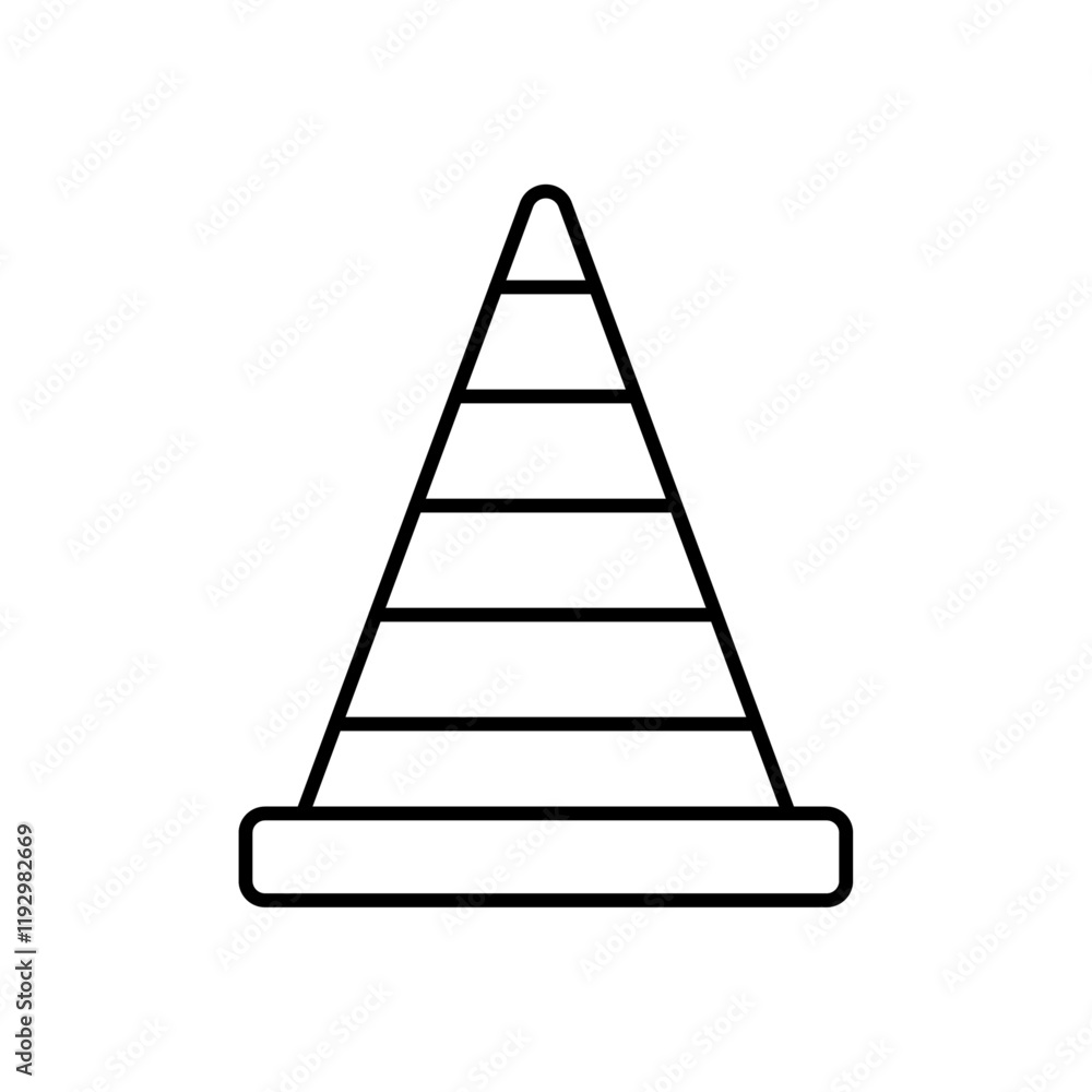 Construction cone icon linear logo isolated Construction cone icon linear logo isolated