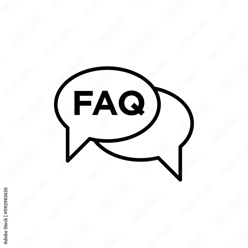 Fototapeta premium FAQs icon linear logo isolated