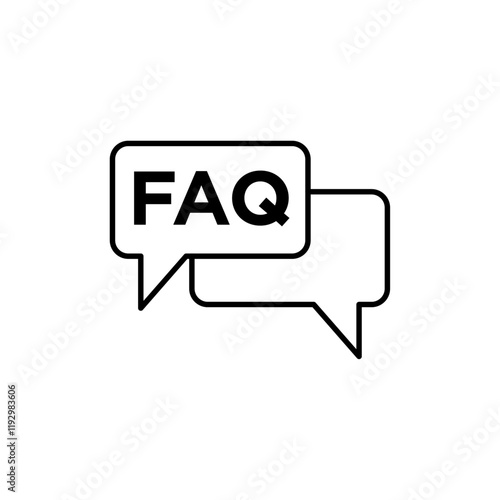 FAQ icon linear logo isolated