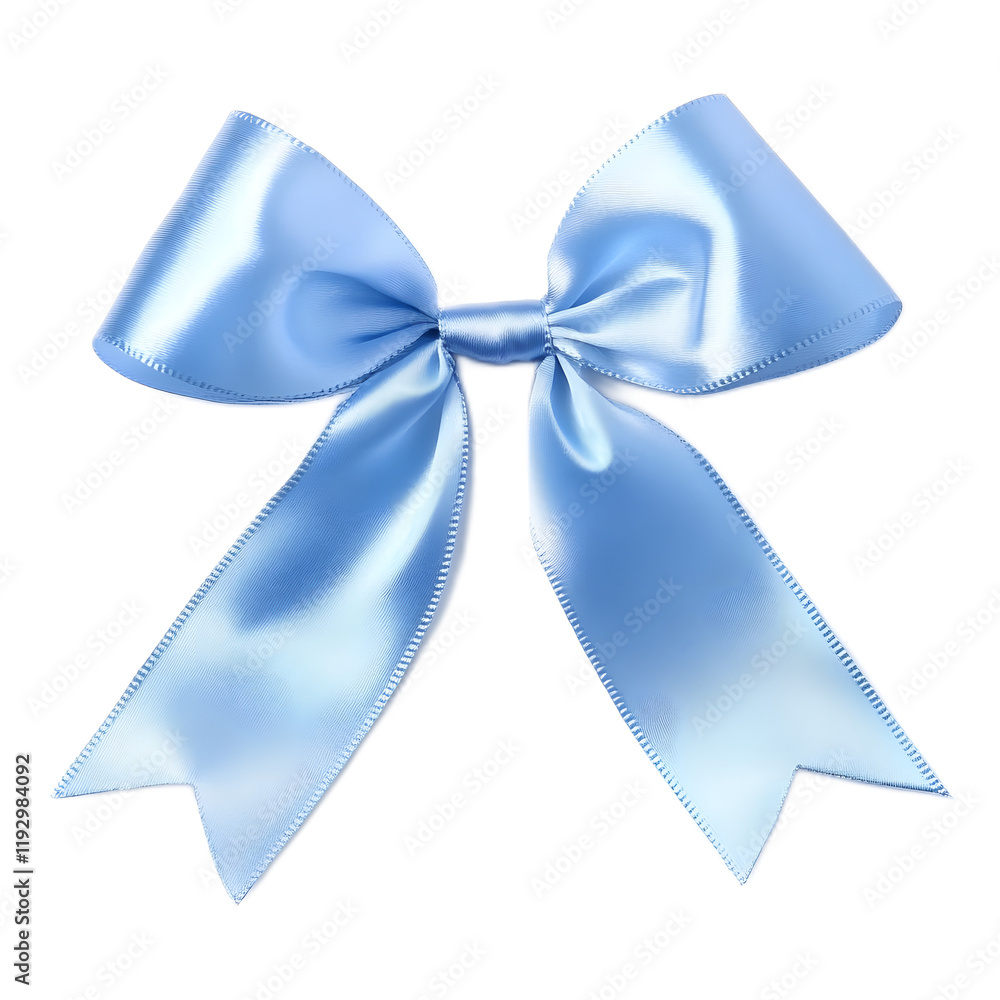 Beautifully Tied Pink and Blue Satin Ribbon Bow for Gift Wrapping and Beautifully Tied Pink and Blue Satin Ribbon Bow for Gift Wrapping and