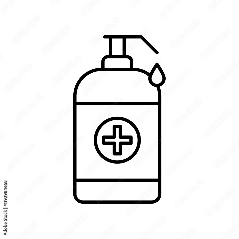 Hand sanitizer icon linear logo isolated Hand sanitizer icon linear logo isolated