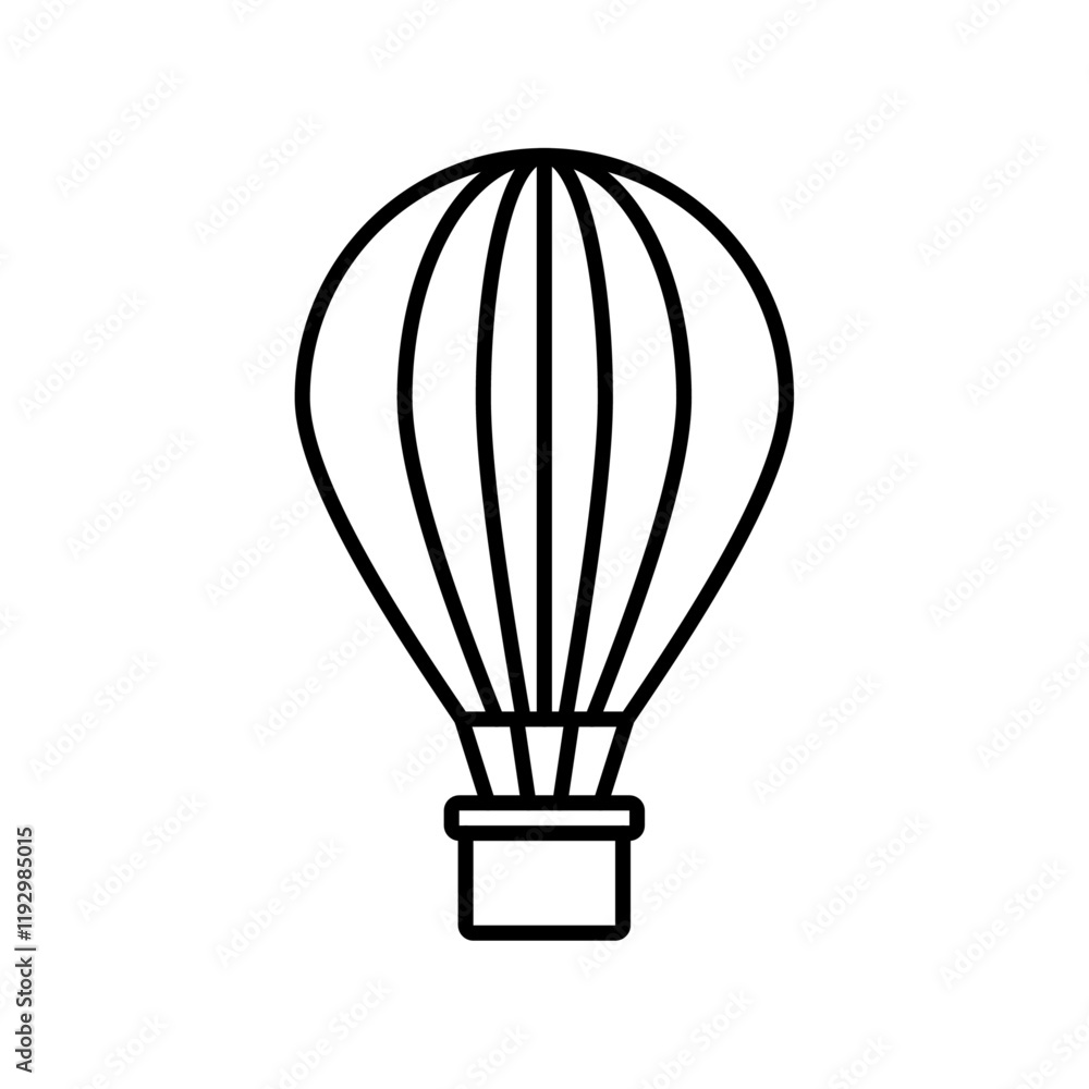 Hot air balloon icon linear logo isolated Hot air balloon icon linear logo isolated