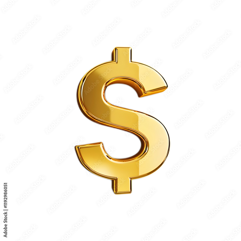 Golden Dollar Sign Symbolizing Wealth and Financial Success Golden Dollar Sign Symbolizing Wealth and Financial Success