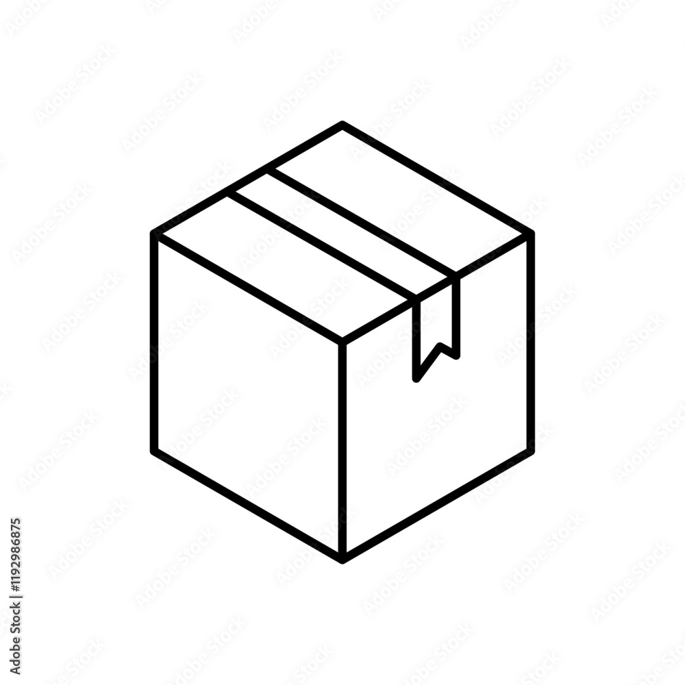 Package icon linear logo isolated Package icon linear logo isolated
