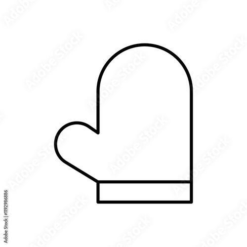 Oven mitt icon linear logo isolated