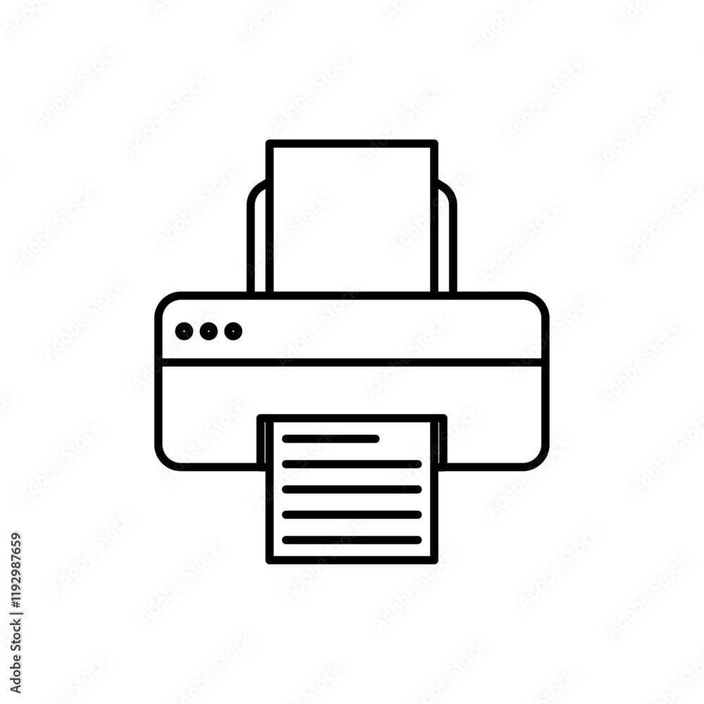 Print icon linear logo isolated Print icon linear logo isolated