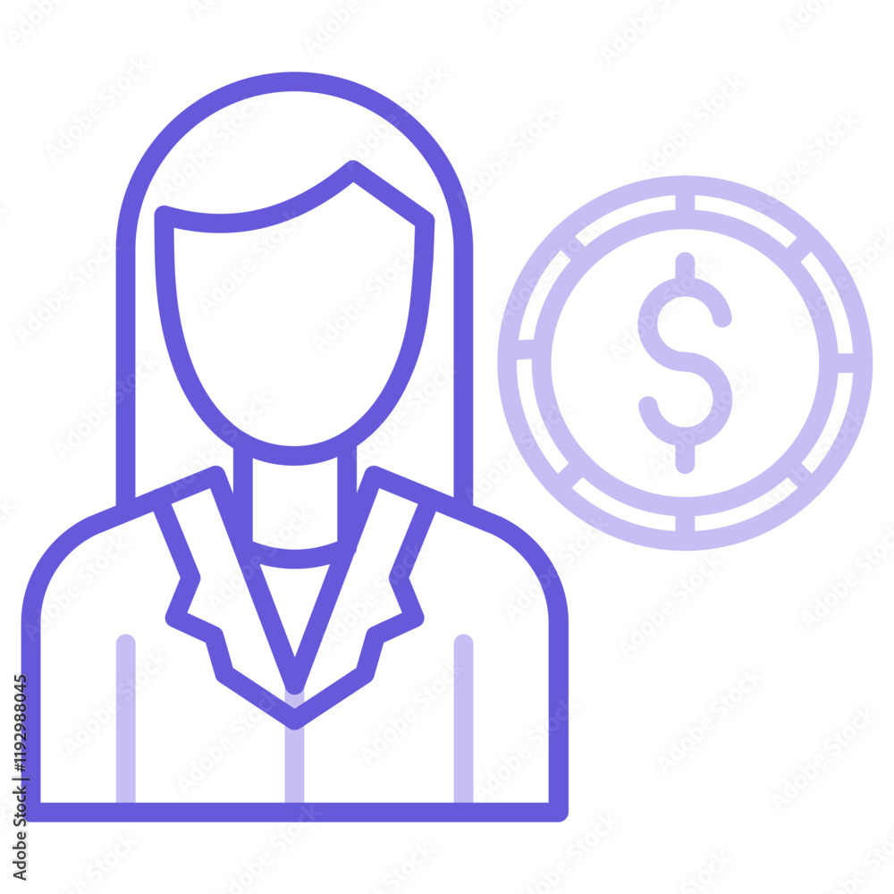 Female Finance Officer Icon Female Finance Officer Icon