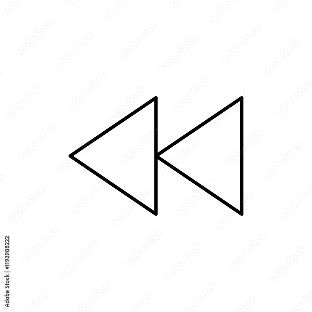 Rewind button icon linear logo isolated Rewind button icon linear logo isolated