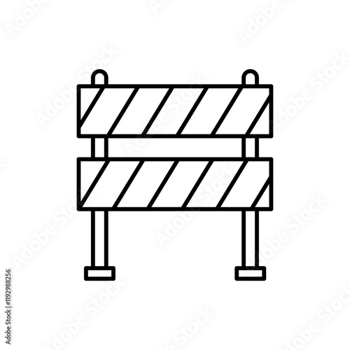 Roadblock icon linear logo isolated