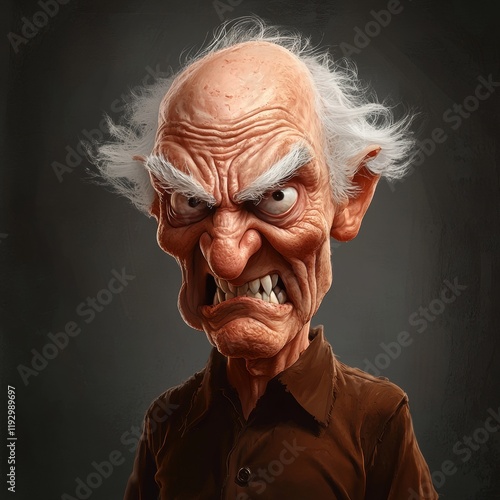 Angry Old Man: A 3D Digital Painting photo