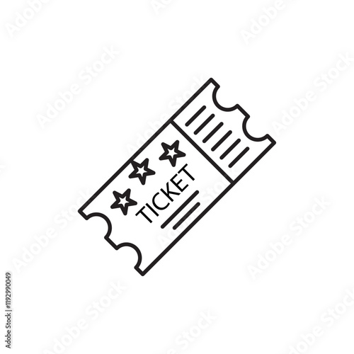 Ticket stub icon linear logo isolated