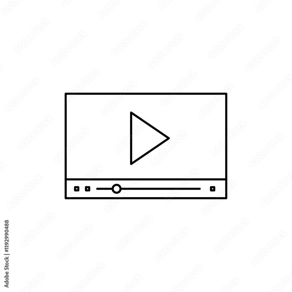 Video tutorial icon linear logo isolated Video tutorial icon linear logo isolated