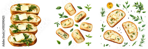 Wallpaper Mural Creamy Garlic Bread Slices with Fresh Herbs Torontodigital.ca