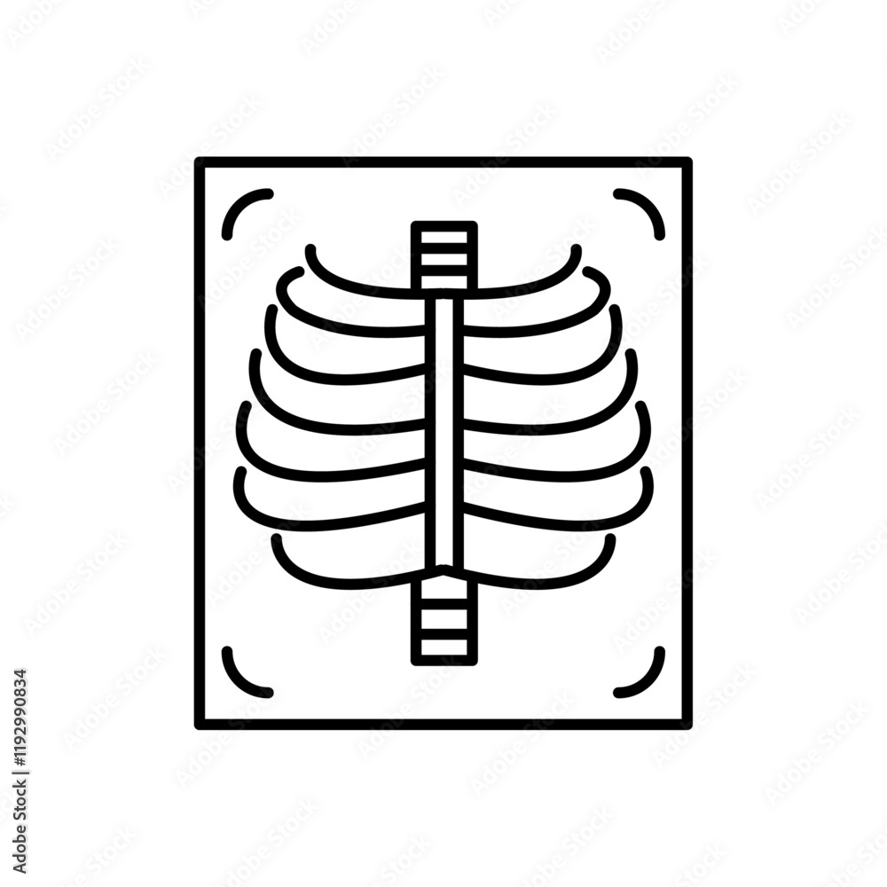 X-ray scan icon linear logo isolated X-ray scan icon linear logo isolated