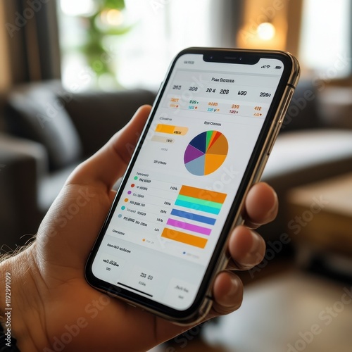 Business Data Visualized on Smartphone