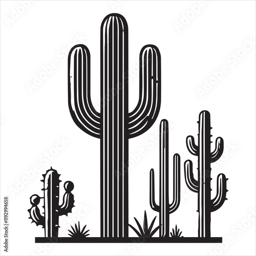 Cactus vector illustration, Desert Cactus clipart design, cacti plant Clip ART photo