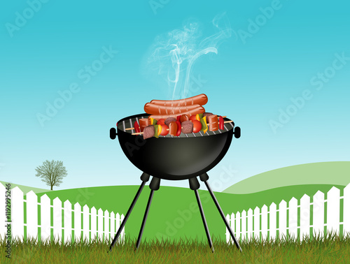 arrosticini and barbecue sausages