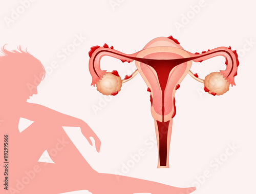 illustration of endometriosis disease