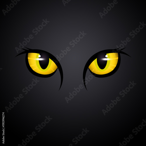 illustration of yellow cat eyes