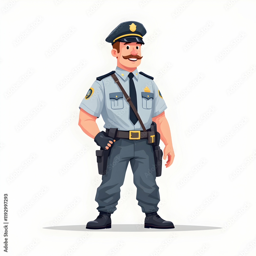 Officer flat design illustration Officer flat design illustration