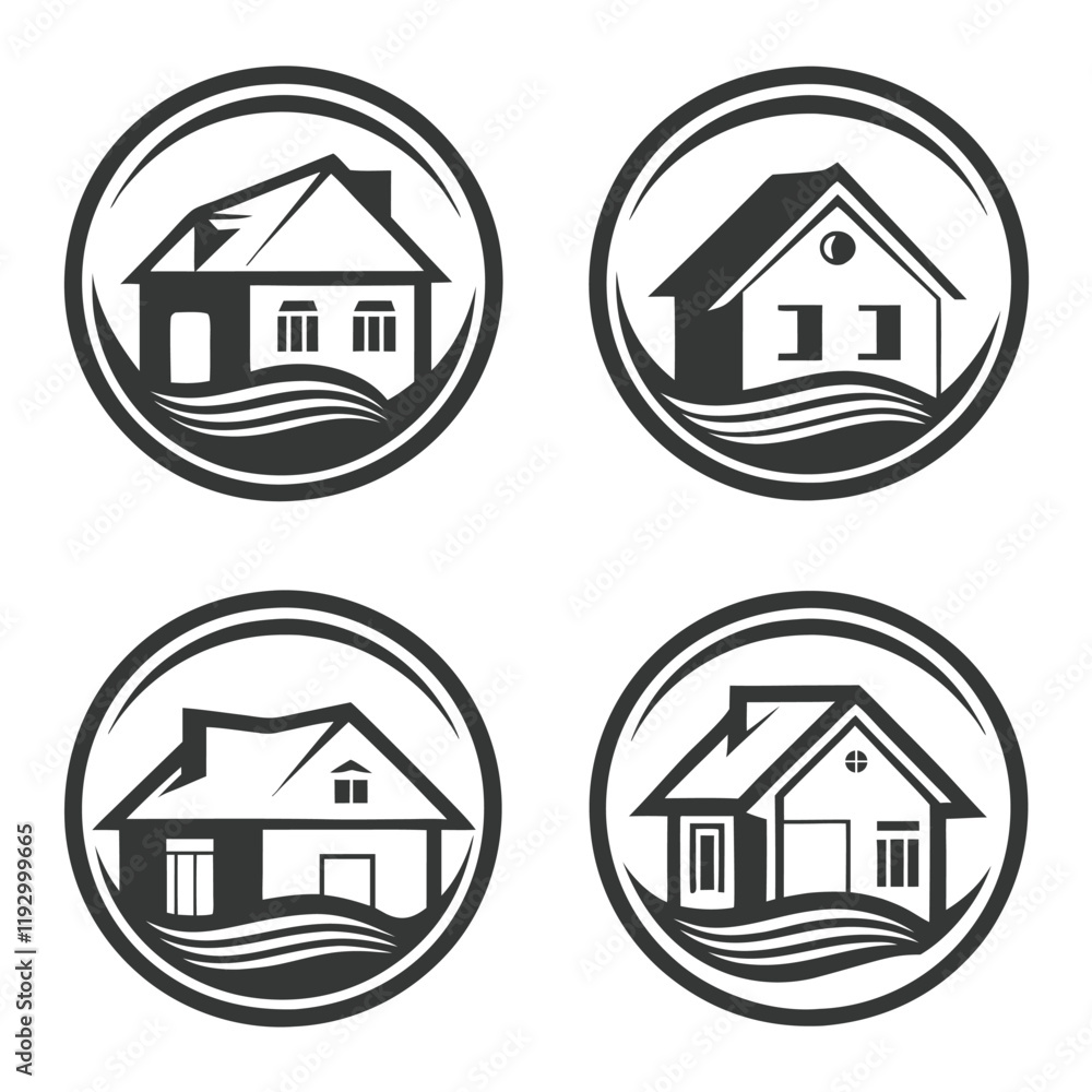 Minimalist House Logo Design Bundle vector. Minimalist House Logo Design Bundle vector.