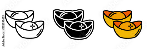 Gold ingots represent wealth and prosperity, commonly used in decorations to attract good fortune.