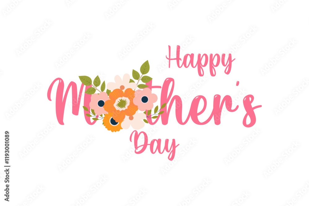 Obraz premium Happy mother's day design for card, invitation, poster, flyer, web design
