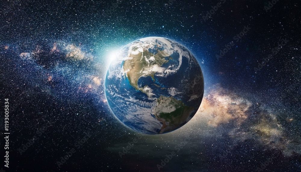 Fototapeta premium A beautiful planet Earth in space