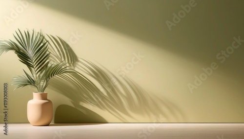 Wallpaper Mural Pastel Cream Wall Background with Soft Natural Light Shadows Torontodigital.ca