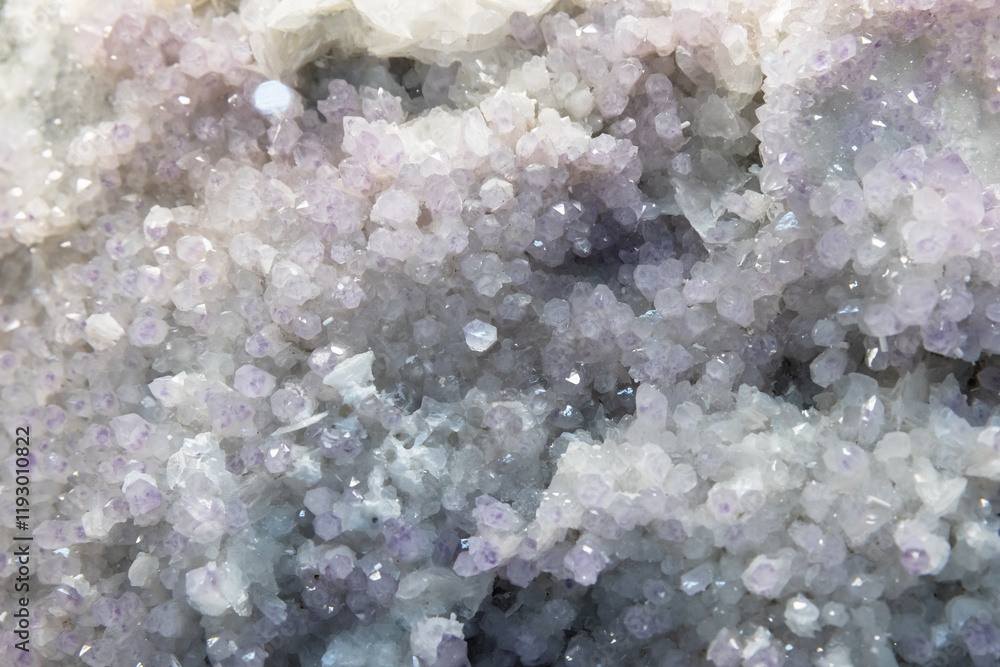 Fototapeta premium Amethyst druse with small crystal. Natural mineral photo texture