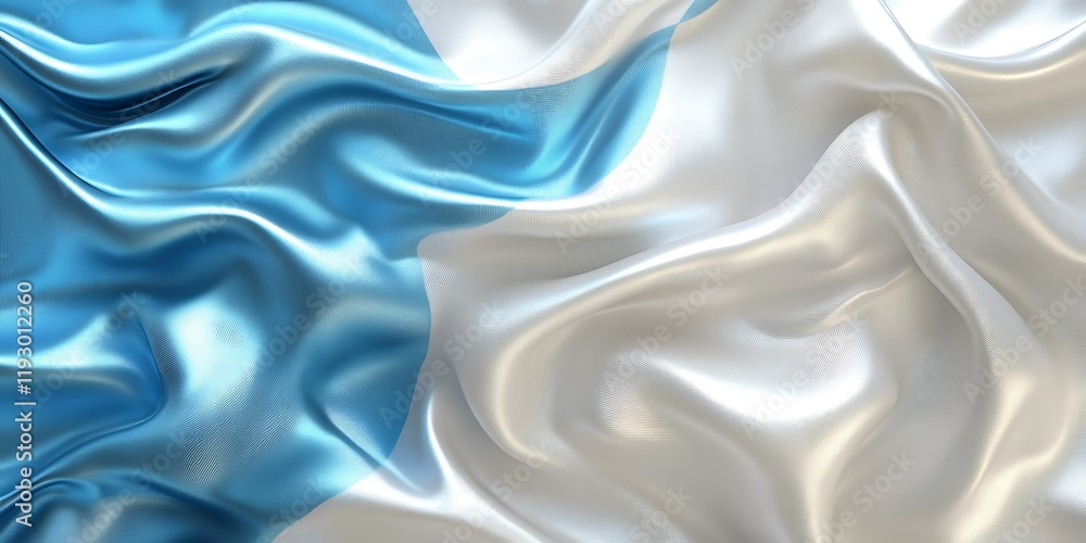 Obraz premium Argentinian flag, silk texture, waving fabric, patriotic background, national symbol
