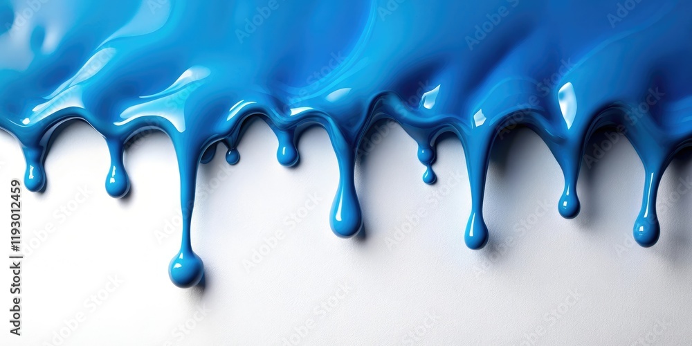 A puddle of blue goo slowly drips onto a pristine white surface, creating a mesmerizing pattern, isolated environment, viscous flow, white background A puddle of blue goo slowly drips onto a pristine white surface, creating a mesmerizing pattern, isolated environment, viscous flow, white background