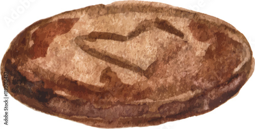 Watercolor painted cookie. Hand drawn design element isolated on white background.