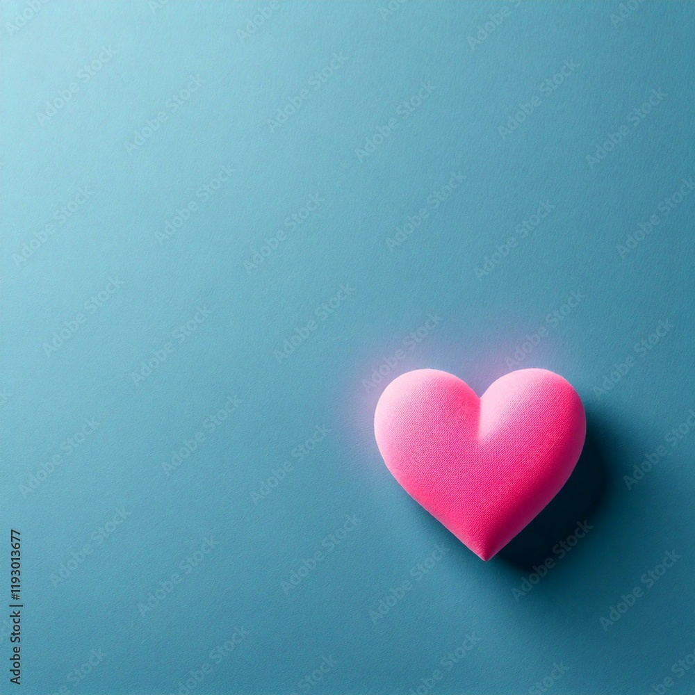 Fototapeta premium pink heart on blue background
