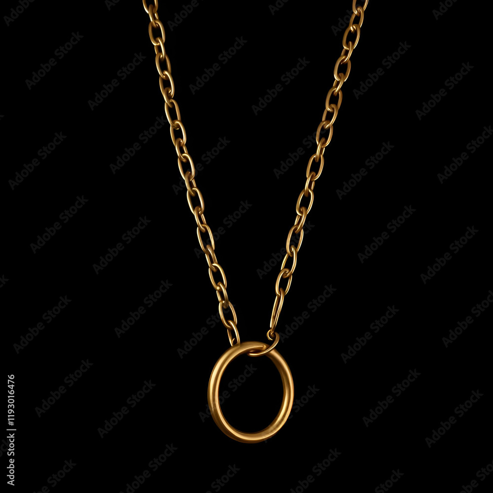 Top view gold chain on dark background Top view gold chain on dark background